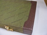 8830Winchester Green Hard trunk style shotgun case. NOS, Green Interior, Has Blocks and Keys, Will take up to 29” Barrels - 2 of 13