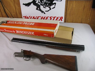 8853 Winchester 23 Pigeon 12 Gauge, Round Knob, Rare screw in Win Chokes, Mod/Full, 26” Barrels, 14” LOP, Bores are bright and shiny, Winchester Pad,