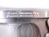 8864
Bauer Automatic .25 Cal, 4” overall length, High Quality stainless steel copy of the Browning Baby , Vest Pocket auto, Belly gun, very clean gun - 4 of 9