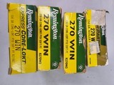 8895
270 Win Ammo. 59 Rounds of Remington 270 Win 130 Gr Core LOKT Soft pt. 15 Rounds of Remington 150 Gr. Nosler Partition - 2 of 5