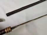 8939- Sword Cane- This antique can sword has AA polish Toledo Spanish metal, 1900 is marked on it as well. Had a crooked handle and a bamboo sheath fo - 15 of 17