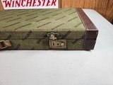 8965—Winchester Green with red interior trunk style shot gun case. Will fit a 101 or model 23. Was for a Model 23 classic 20 GA. Come with the origina - 2 of 18