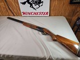 9005  Browning Belgium Superposed Lightning, 12 Gauge, 28Barrels, Mod/Full, Feather crotch wood, 14 LOP, Browning pad, Round Knob, All original - 1 of 14