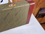 9022 Winchester Green hard trunk luggage style shotgun case, red interior! Has the original keys, beautiful like new! Will hold up to a 30” Barrel, M - 8 of 15