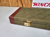 9022 Winchester Green hard trunk luggage style shotgun case, red interior! Has the original keys, beautiful like new! Will hold up to a 30” Barrel, M - 7 of 15