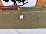 9022 Winchester Green hard trunk luggage style shotgun case, red interior! Has the original keys, beautiful like new! Will hold up to a 30” Barrel, M - 9 of 15
