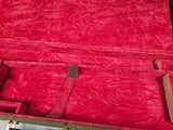 9022 Winchester Green hard trunk luggage style shotgun case, red interior! Has the original keys, beautiful like new! Will hold up to a 30” Barrel, M - 12 of 15