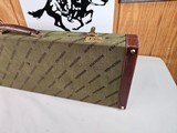 9026
Winchester Green Shotgun trunk style case. Has the red interior and comes with keys. Up to a 26” barrel.
Great case. More pictures at dawsonsdo - 5 of 13