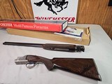 9037
Winchester 101 Pigeon Grade, 20 Gauge, 2 3/4, 26” vent rib barrels, IC/MOD, 14 1/4 LOP, Round Knob, Butt plate, Beautiful dark walnut, 99%, Corr - 1 of 25