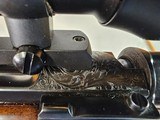 9063
Neumann Liege Belgium, 7x57, Mannlicher stock with check piece, heavy German engraving, engraved buffalo on floor plate, Flor des lies, ebony fr - 16 of 25