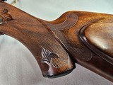 9063
Neumann Liege Belgium, 7x57, Mannlicher stock with check piece, heavy German engraving, engraved buffalo on floor plate, Flor des lies, ebony fr - 5 of 25