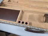 9185
Winchester Diamond Grade shotgun case. This is a rare case that will hold two barrels. Has been used. This case will hold up to 34” barrels. Mor - 20 of 25