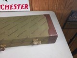 9205 Winchester Green hard trunk style case, NOS--- amazing case, it has the keys, key fob and even the inspection tag. Will hold up to a 28” barrels. - 2 of 15
