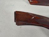 9217
Winchester model 21 SXS shotgun stock and forearm wood, will fit a 16 gauge or 20 gauge, walnut wood with a leather pad, approximately 15” LOP, - 8 of 25