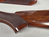 9217
Winchester model 21 SXS shotgun stock and forearm wood, will fit a 16 gauge or 20 gauge, walnut wood with a leather pad, approximately 15” LOP, - 6 of 25