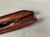 9217
Winchester model 21 SXS shotgun stock and forearm wood, will fit a 16 gauge or 20 gauge, walnut wood with a leather pad, approximately 15” LOP, - 21 of 25
