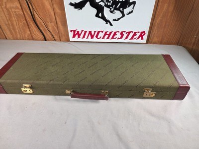 9254
Winchester Green Shotgun hard trunk style case. This one has the green interior, comes with keys and blocks.
More pictures at dawsonsdoubles DO