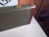 9299Merkel Green with leather Shotgun trunk style hard case. Will fit up to a 30” Barrel, these are getting harder to find!. Has blocks. More pictur - 8 of 19
