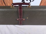 9299Merkel Green with leather Shotgun trunk style hard case. Will fit up to a 30” Barrel, these are getting harder to find!. Has blocks. More pictur - 9 of 19
