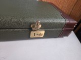 9299Merkel Green with leather Shotgun trunk style hard case. Will fit up to a 30” Barrel, these are getting harder to find!. Has blocks. More pictur - 3 of 19