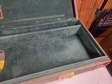9299Merkel Green with leather Shotgun trunk style hard case. Will fit up to a 30” Barrel, these are getting harder to find!. Has blocks. More pictur - 12 of 19