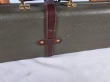 9300Merkel Green with leather Shotgun trunk style hard case. Will fit up to a 30” Barrel, these are getting harder to find!. Has blocks and keys! Mo - 8 of 17