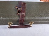 9300Merkel Green with leather Shotgun trunk style hard case. Will fit up to a 30” Barrel, these are getting harder to find!. Has blocks and keys! Mo - 4 of 17
