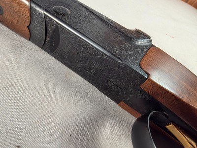 9320Ithaca 500 20 Gauge, 28” barrels, factory 13 3/4” LOP, Pistol grip with cap, beautiful engraved with birds on each side, Ejectors, Mod/Full fixe - Image 9 of 25