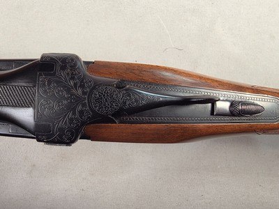 9320Ithaca 500 20 Gauge, 28” barrels, factory 13 3/4” LOP, Pistol grip with cap, beautiful engraved with birds on each side, Ejectors, Mod/Full fixe - Image 17 of 25