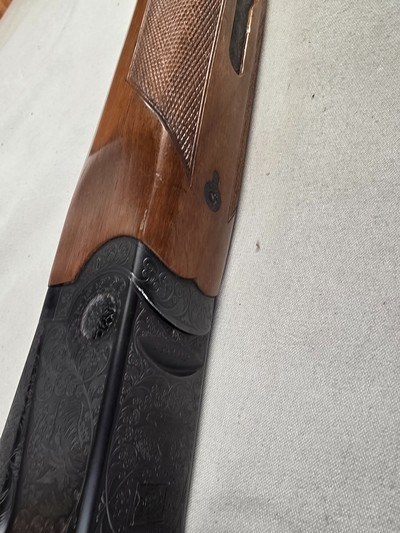 9320Ithaca 500 20 Gauge, 28” barrels, factory 13 3/4” LOP, Pistol grip with cap, beautiful engraved with birds on each side, Ejectors, Mod/Full fixe - Image 24 of 25
