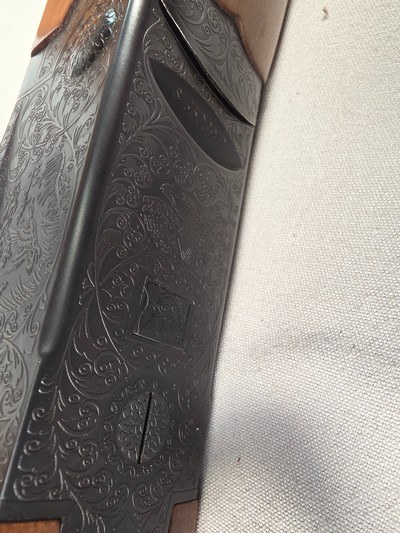 9320Ithaca 500 20 Gauge, 28” barrels, factory 13 3/4” LOP, Pistol grip with cap, beautiful engraved with birds on each side, Ejectors, Mod/Full fixe - Image 25 of 25