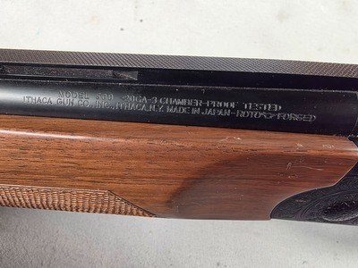 9320Ithaca 500 20 Gauge, 28” barrels, factory 13 3/4” LOP, Pistol grip with cap, beautiful engraved with birds on each side, Ejectors, Mod/Full fixe - Image 16 of 25