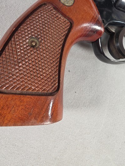 9328Smith & Wesson model 27-2, 8” barrel, 357 Magnum, vintage N frame, Revolver with pinned barrel, target sight, trigger shoe, blued all original, - Image 18 of 25
