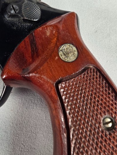 9328Smith & Wesson model 27-2, 8” barrel, 357 Magnum, vintage N frame, Revolver with pinned barrel, target sight, trigger shoe, blued all original, - Image 5 of 25