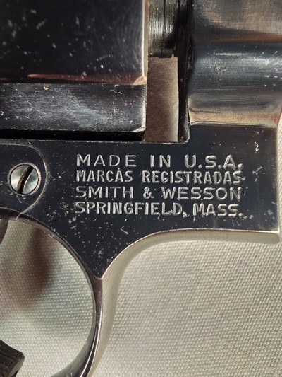 9328Smith & Wesson model 27-2, 8” barrel, 357 Magnum, vintage N frame, Revolver with pinned barrel, target sight, trigger shoe, blued all original, - Image 13 of 25