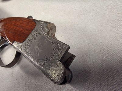 9340Winchester Grand European XTR over under Rifle, 30/06 over 30/06, made in 1994-1985, 23 1/3 blue steel barrel with iron sights and claw scope mo - Image 11 of 25