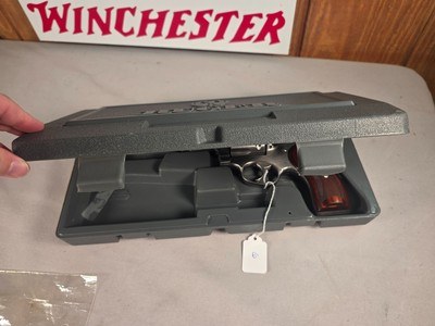 9350Ruger Red Hawk 45 Colt Auto, 4” Barrel, Wood Grips, adjustable site, revolver, stainless, With original plastic case, paperwork. More pictures a - Image 16 of 17
