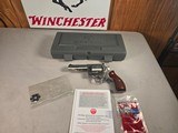 9350Ruger Red Hawk 45 Colt Auto, 4” Barrel, Wood Grips, adjustable site, revolver, stainless, With original plastic case, paperwork. More pictures a - Image 1 of 17