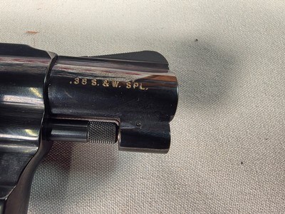 9355Smith and Wesson 36-7, Lady Smith, 38 Smith and Wesson Special, 2” Barrel, Rubber Grips, Blue 5 Shot. More pictures at DawsonsDoubles DOT COM - Image 7 of 12