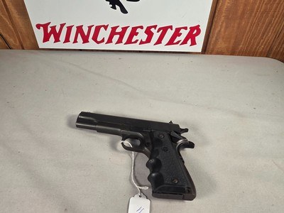 9357Springfield Armory, Model 1911-A1, 45 Caliber, 3 1/2” Barrel, Hogue Grips, Blue, semi auto, More pictures AT DawsonsDoubles DOT COM - Image 1 of 15