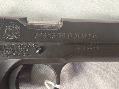 9357Springfield Armory, Model 1911-A1, 45 Caliber, 3 1/2” Barrel, Hogue Grips, Blue, semi auto, More pictures AT DawsonsDoubles DOT COM - Image 9 of 15