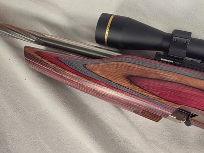 9363Savage Mark II, 22 LR, 20” barrel, twisted barrel, thumb hole stock, stainless, 14 LOP, Laminated color, Leupold VX freedom Scope, 3-9x40 matte, - Image 7 of 16