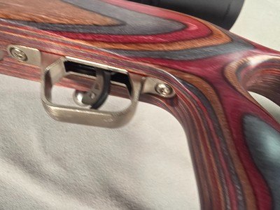 9363Savage Mark II, 22 LR, 20” barrel, twisted barrel, thumb hole stock, stainless, 14 LOP, Laminated color, Leupold VX freedom Scope, 3-9x40 matte, - Image 6 of 16