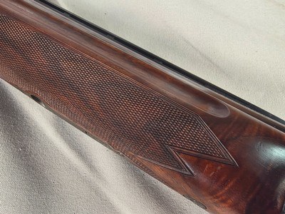 9366 Miroku Model 850, 12 Gauge over and under, Full/Full, Pistol grip, vent rib, 14 LOP, but pad, case color, engraving, gold trigger, 30” barrels, M - Image 3 of 25