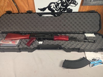 9371Kalashnikov KR-103, 7.62x39, 18” barrel, muzzle break adjustable sight, Wood stock and forearm,one mag and case. Has paperwork as well. More - Image 3 of 25