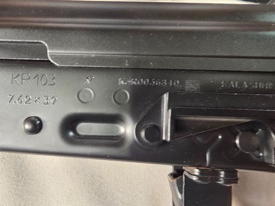 9367Kalashnikov KR 103, 7.62x39, folding stock, wood grip and fore arm, adjustable sight, muzzle break, 3 mags, 18” barrel, 12 1/2 lop, case, More p - Image 8 of 22