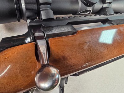 9378Browning safari, Belgium , 375 H+H, 24” barrels, custom checkered stock with cape buffalo, engraved floor plate, cheek piece,Leopold MX8 4x, - Image 24 of 25