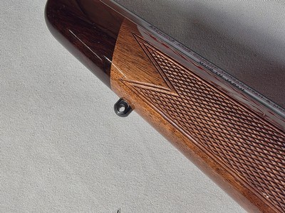 9378Browning safari, Belgium , 375 H+H, 24” barrels, custom checkered stock with cape buffalo, engraved floor plate, cheek piece,Leopold MX8 4x, - Image 10 of 25