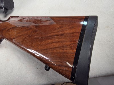 9378Browning safari, Belgium , 375 H+H, 24” barrels, custom checkered stock with cape buffalo, engraved floor plate, cheek piece,Leopold MX8 4x, - Image 2 of 25