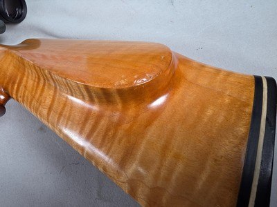 9376Remington 600, sporterized, 270 CAL, 24” barrels, bi-pod, maple stock, tiger stripe, rosewood cap, tapered barrel, light trigger, 13” LOP, Loupo - Image 5 of 25